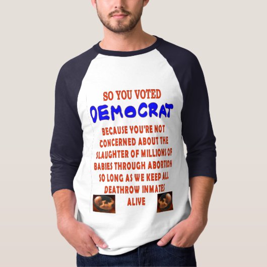 DUS U STEMDE DEMOCTAT T-SHIRT (Voorkant)