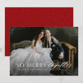 Dus vrolijk samen pasgetrouwde vakantie fotokaart feestdagenkaart (Voorkant / Achterkant)