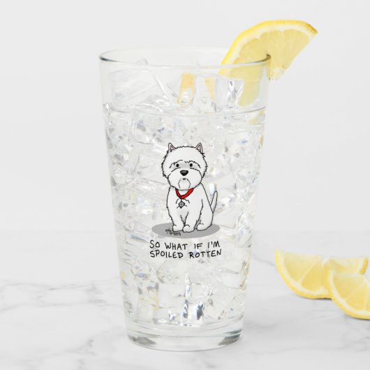 Dus wat als ik bedrukt ben, Rotten Westie Dog? Glas (Achterkant ijs)