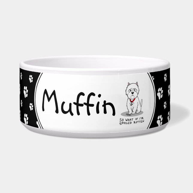 Dus Wat Als Ik Verwend Ben Westie Hond Voerbakje (Voorkant)