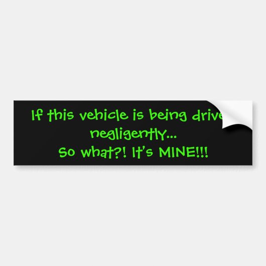 Dus wat? bumpersticker (Voorkant)