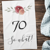 Dus wat een grappige Waterverf Floral 70e verjaard Theedoek