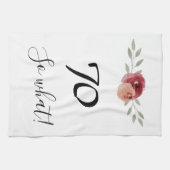 Dus wat een grappige Waterverf Floral 70e verjaard Theedoek (Horizontaal)
