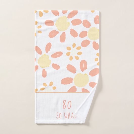 Dus wat Waterverf Bloem Positief 80ste Verjaardag Bad Handdoek (Handdoek)
