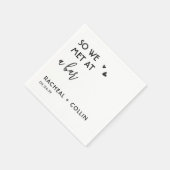 Dus we ontmoetten elkaar in een bar aangepaste lie servet (Hoek)