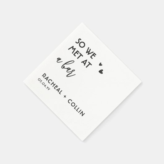 Dus we ontmoetten elkaar in een bar aangepaste lie servet (Hoek)