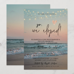 Dus we zagen de Beach Sunset Weddenschap Elopement Kaart