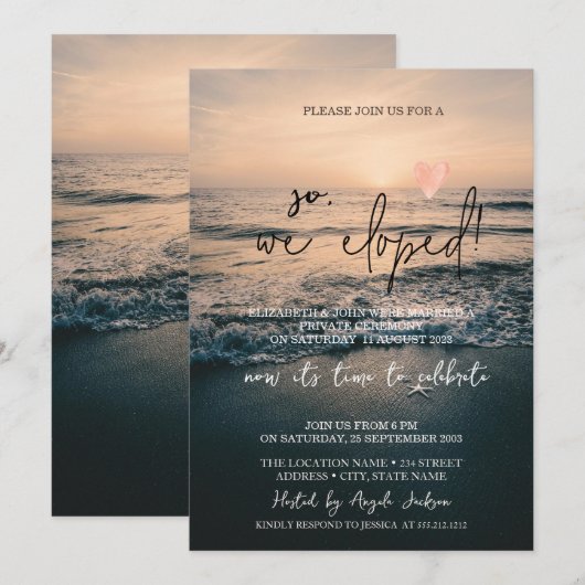 Dus we zagen de tropische 'Beach Weddenschap'-uitl Kaart (Voorkant / Achterkant)