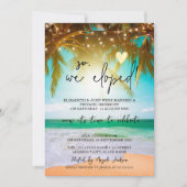 Dus we zijn weggelopen, Beach Palms Wedding Elopem Kaart (Voorkant)