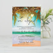 Dus we zijn weggelopen, Beach Palms Wedding Elopem Kaart (Staand voorkant)