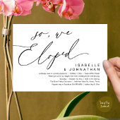 Dus, we zijn weggelopen, romantisch huwelijksdiner kaart