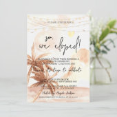 Dus we zijn weggelopen,Rustieke palmen trouwlocati Kaart (Staand voorkant)