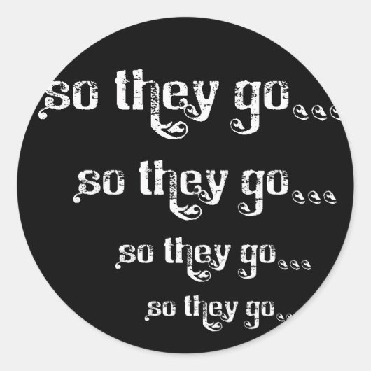 Dus ze gaan... Roll-fade logo Stickers (Voorkant)