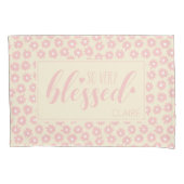 Dus zeer gezegend Girly Pink Daisy Kussensloop (Voorkant)