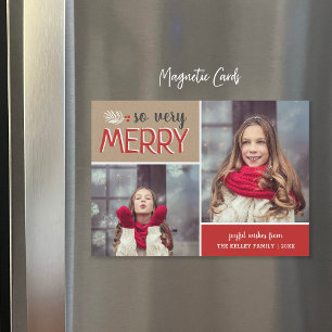 Dus zeer vrolijk 2 foto magnetische vakantie Kaart