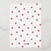 Dus zeer vrolijk script boogfoto Cranberry en goud Folie Feestdagenkaart (Achterkant)