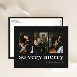 Dus zeer vrolijk zwart moderne 3 foto collage feestdagenkaart<br><div class="desc">Dus zeer vrolijk zwart modern 3 foto collage vakantie Briefkaart. Stuur vakantie groeten aan uw geliefden met deze feestelijke en moderne vakantie Kaart. Alle teksten zijn vooraf voor u geregeld om gemakkelijk en snel te personaliseren met uw eigen gegevens. Prettige feestdagen</div>