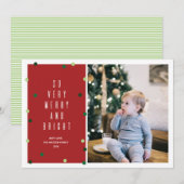 Dus zeer vrolijke en heldere bewerkbare foto feestdagenkaart (Voorkant / Achterkant)