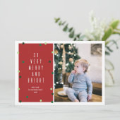 Dus zeer vrolijke en heldere bewerkbare foto feestdagenkaart (Staand voorkant)