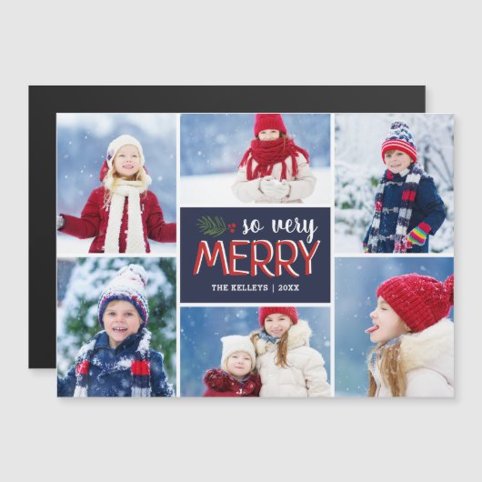 Dus zeer vrolijke vakantie foto collage magnetisch (Voorkant / Achterkant)