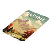 Dushanbe Tadzjikistan Travel Art Vintage Magneet (Linkerzijde)