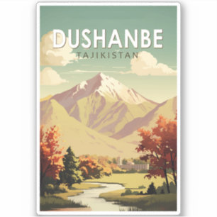 Dushanbe Tadzjikistan Travel Art Vintage Sticker