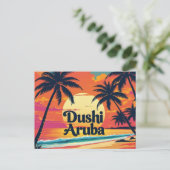 Dushi aruba-briefkaart feestdagenkaart (Staand voorkant)