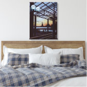 Dusk at Freedom's Birthplace, Ellis Island Canvas Afdruk (Insitu (Slaapkamer))