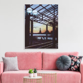 Dusk at Freedom's Birthplace, Ellis Island Canvas Afdruk (Insitu (Woonkamer))