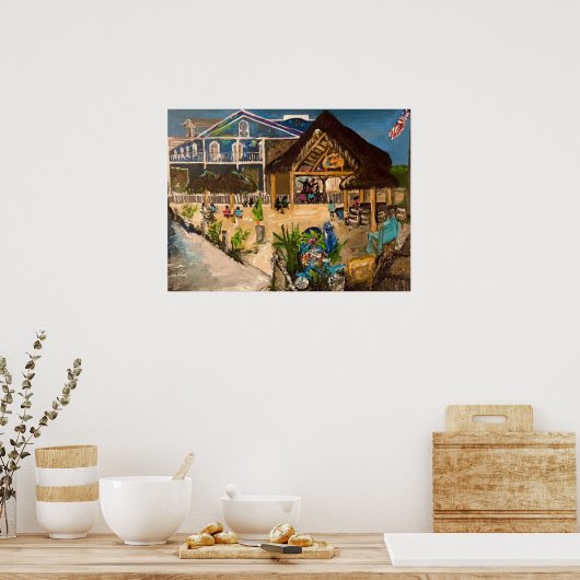 "Dusk at Mojito's" Schilderen door Willowcatdesign Poster (Keuken)