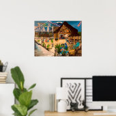 "Dusk at Mojito's" Schilderen door Willowcatdesign Poster (Thuiskantoor)