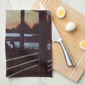 Dusk bij Freedom's Birthplace, Ellis Island Theedoek (Quarter Fold)