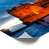 Dusk bij het kasteel van Edinburgh, 10x8 archiveri Poster (Hoek)