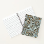 Dusk Blauw Goud Bloemen MetaSpiral Notitieboek - C (Binnen)