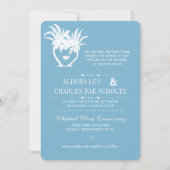 Dusk Blue Beach Palm Destination Chalkboard Kaart (Voorkant)