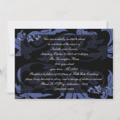 Dusk Blue Damask Gothic Wedding Kaart (Voorkant)