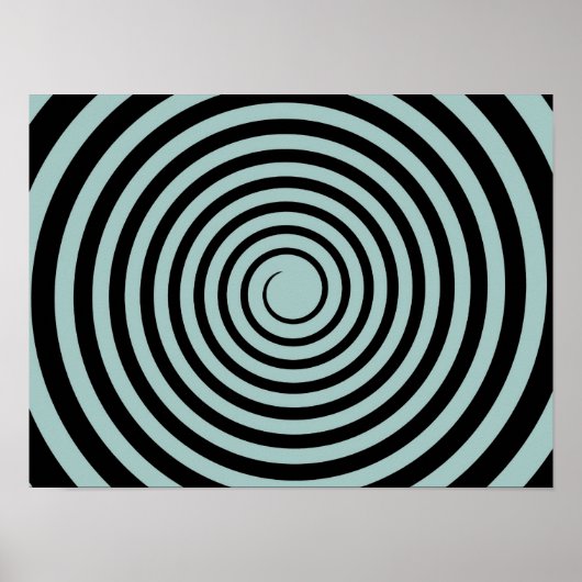 Dusk Blue en Black Spiral Gepersonaliseerd Sjabloo Poster (Voorkant)