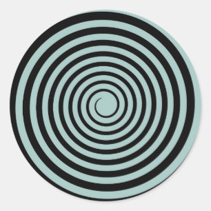 Dusk Blue en Black Spiral Gepersonaliseerd Sjabloo Ronde Sticker