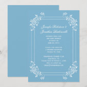  Dusk Blue en White Swirls Post Wedding Kaart (Voorkant / Achterkant)