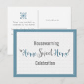 Dusk Blue Grey Home Sweet Home Housewarming Party Uitnodiging Briefkaart (Voorkant / Achterkant)
