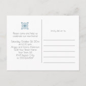 Dusk Blue Grey Home Sweet Home Housewarming Party Uitnodiging Briefkaart (Achterkant)