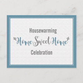 Dusk Blue Grey Home Sweet Home Housewarming Party Uitnodiging Briefkaart