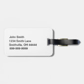 Dusk Blue Hot Air ballon Steampunk Handschrift Bagagelabel (Achterkant horizontaal)