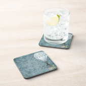 Dusk Blue Hot Air ballon Steampunk Handschrift Bier Onderzetter (Rechterzijde)