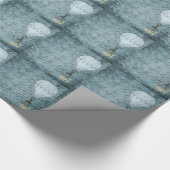 Dusk Blue Hot Air ballon Steampunk Handschrift Cadeaupapier (Hoek)