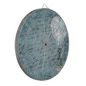 Dusk Blue Hot Air ballon Steampunk Handschrift Dartbord (Voorkant Links)
