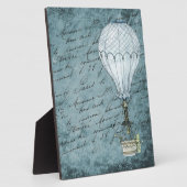 Dusk Blue Hot Air ballon Steampunk Handschrift Fotoplaat (Zijkant)