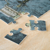 Dusk Blue Hot Air ballon Steampunk Handschrift Legpuzzel (Zijkant)