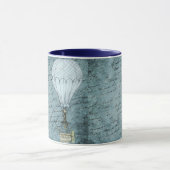 Dusk Blue Hot Air ballon Steampunk Handschrift Mok (Midden)