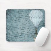 Dusk Blue Hot Air ballon Steampunk Handschrift Muismat (Met muis)